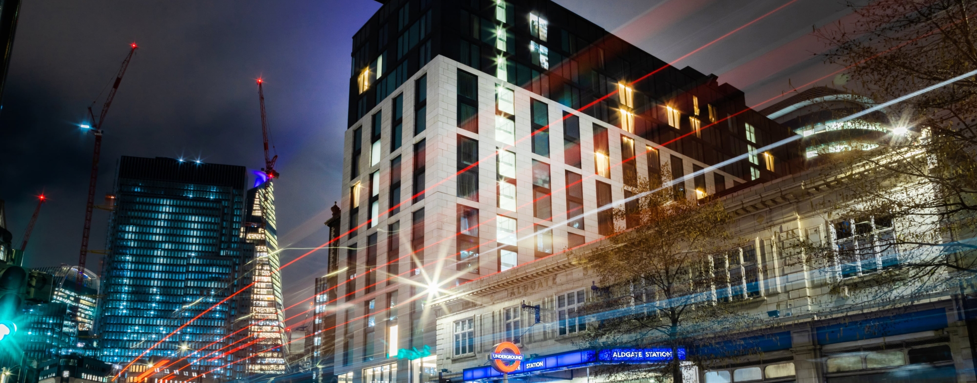 Hotel Exterior from Road - Night