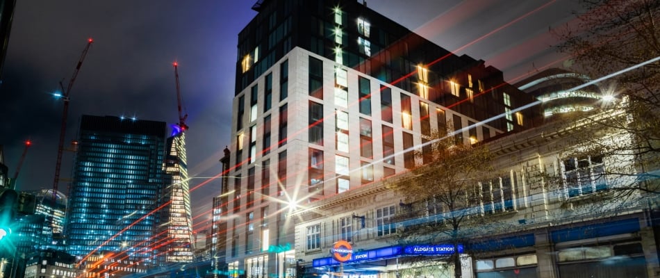 Hotel Exterior from Road - Night