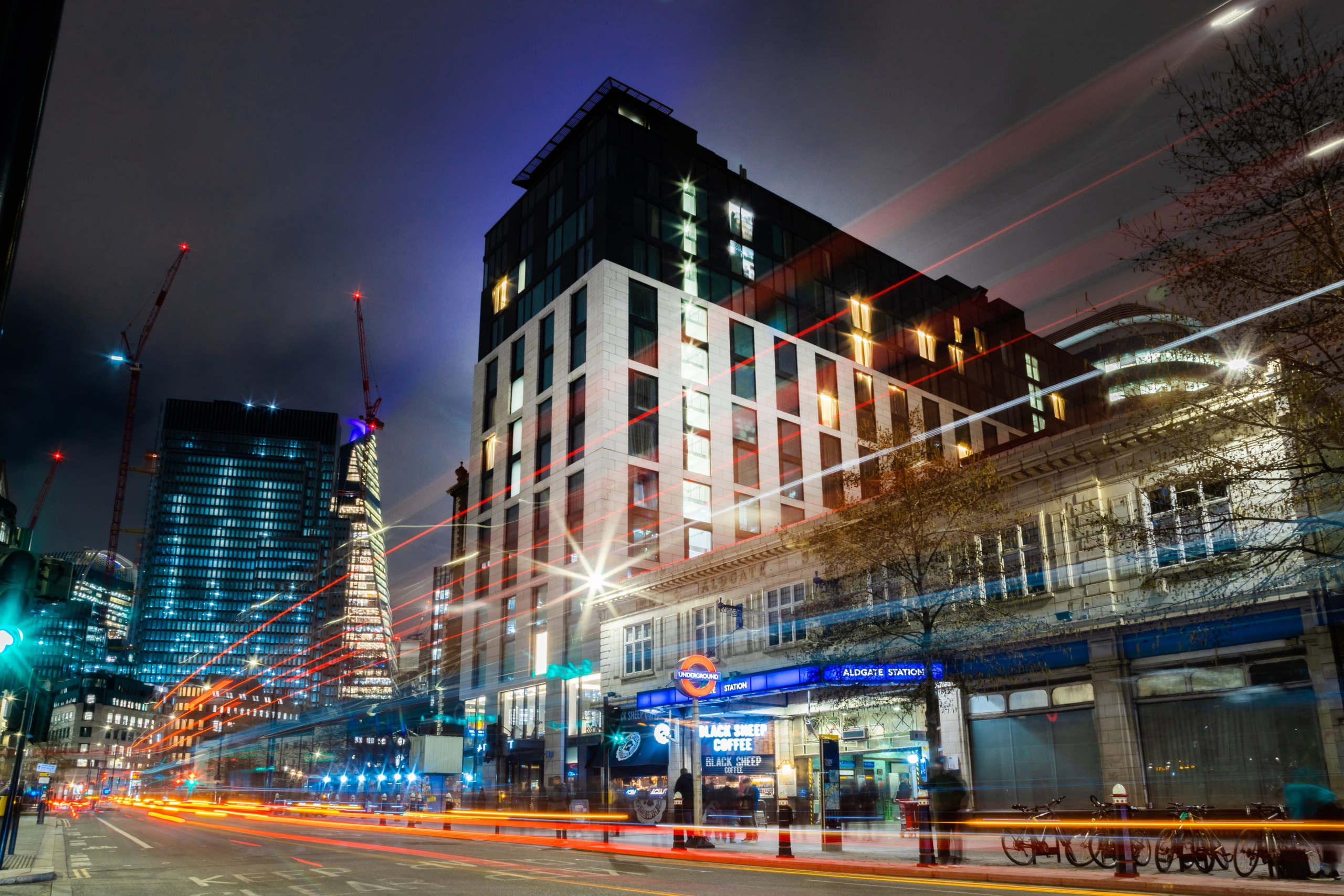 Hotel Exterior from Road - Night