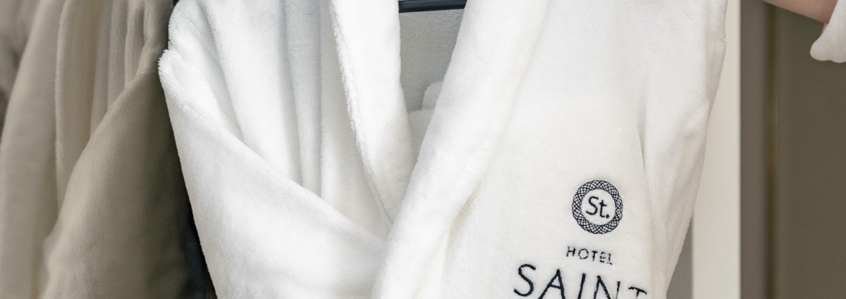 hotel saint amenities - shower robe
