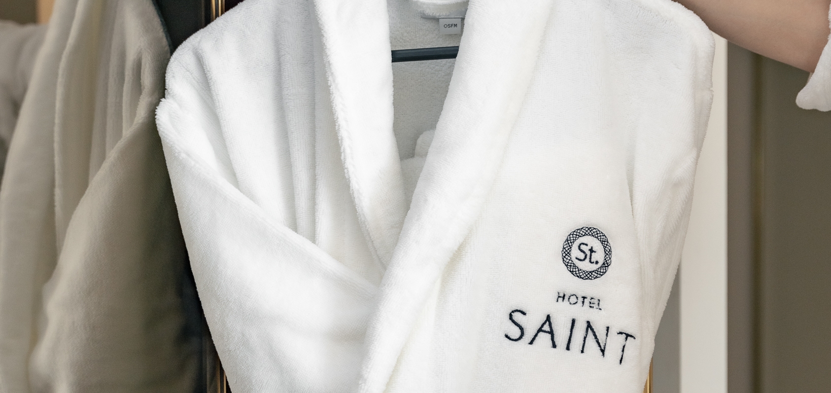 hotel saint amenities - shower robe