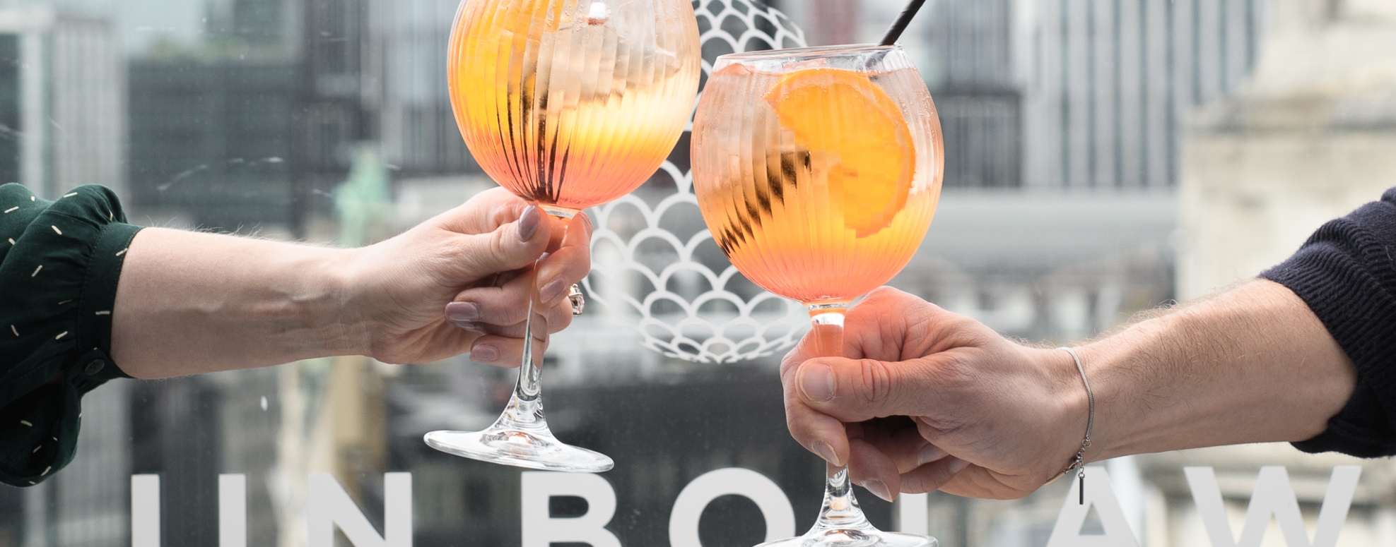 guests enjoying cocktail at Jin Bo Law