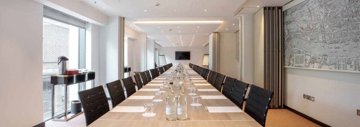 Modern meeting space on the first floor of Hotel Saint